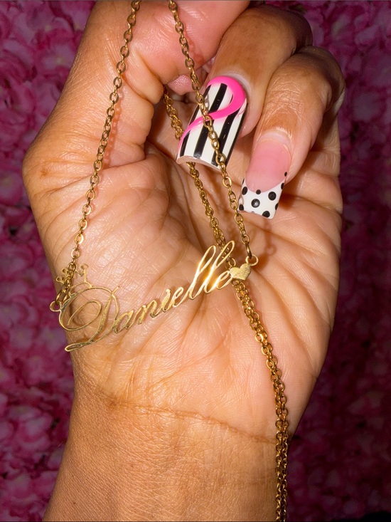 Other - Gold 'Danielle' Script Name Necklace - Personalized Women's Jewelry